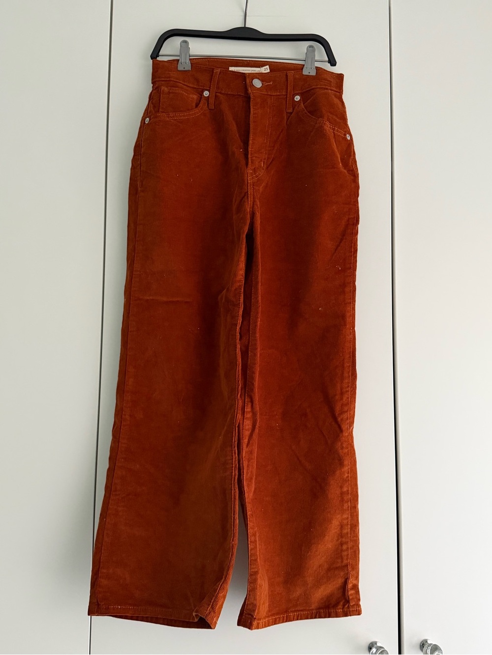 Levi's Women's Rust Orange Corduroy cotton wide-leg pants